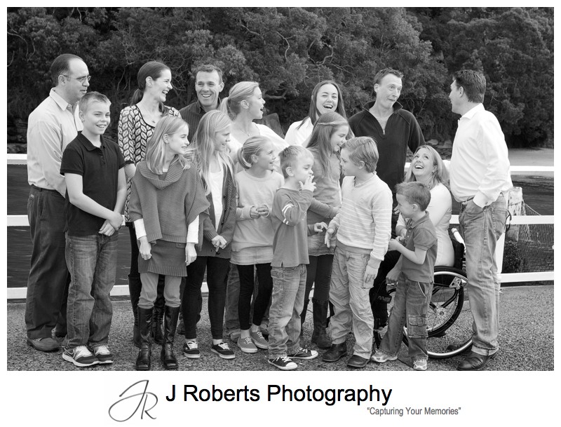 B&W multi generation family portrait - sydney family portrait photography 